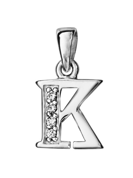 Pendentif initiale Argent et oxydes de zirconium 
