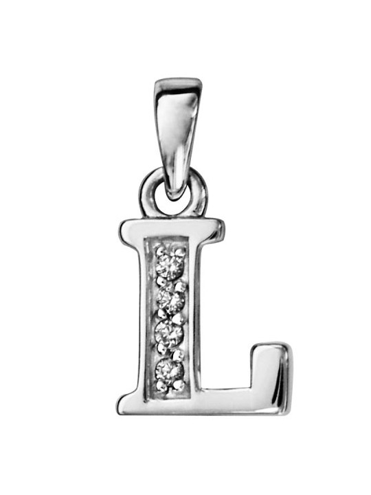 Pendentif initiale Argent et oxydes de zirconium 