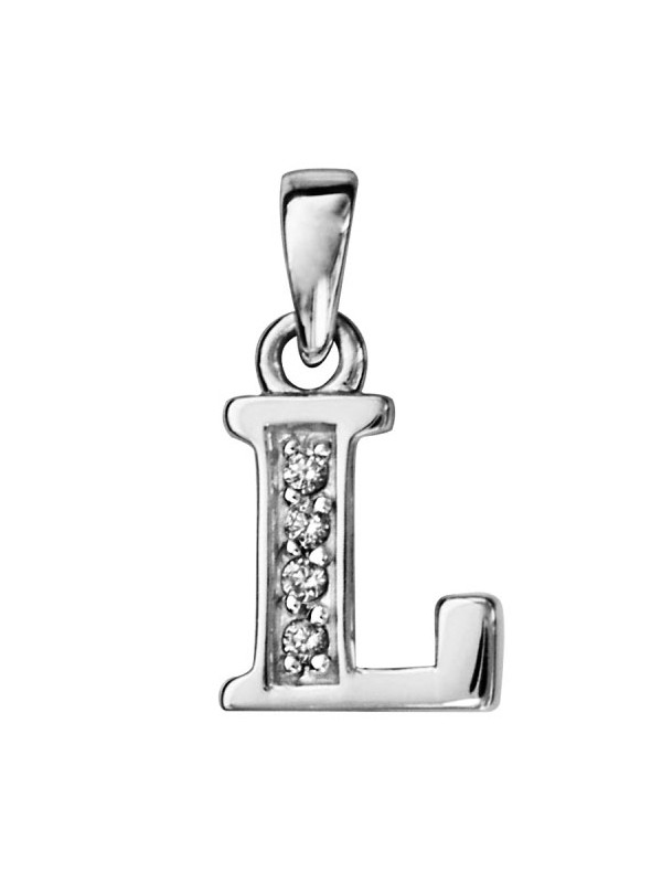 Pendentif initiale Argent et oxydes de zirconium 