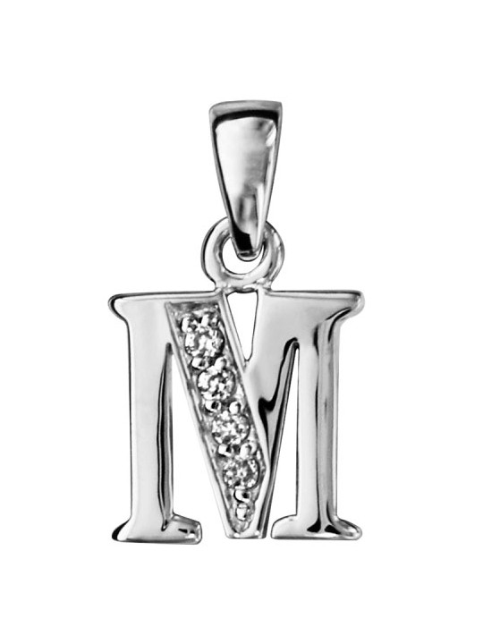 Pendentif initiale Argent et oxydes de zirconium 