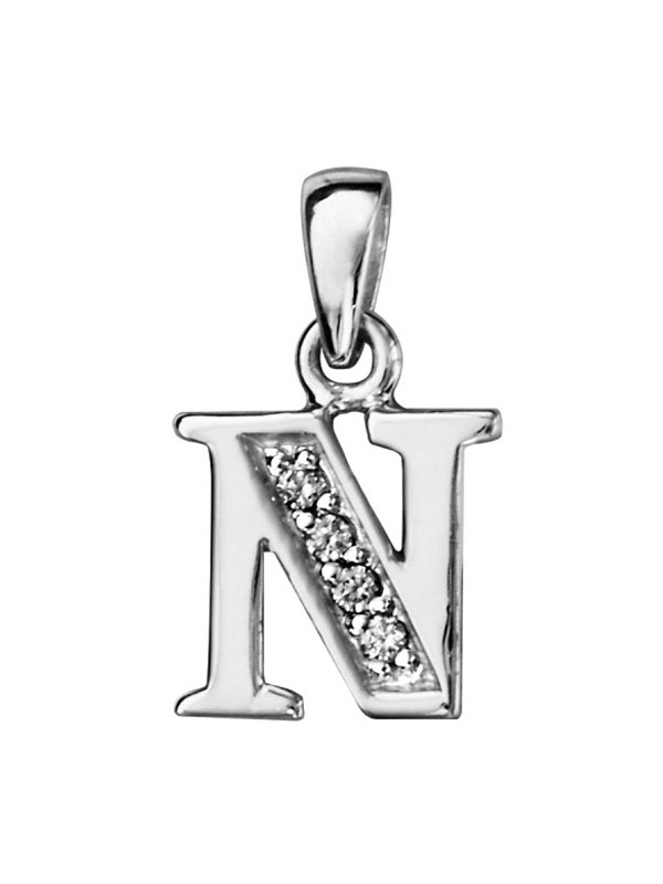 Pendentif initiale Argent et oxydes de zirconium 