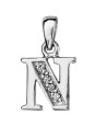 Pendentif initiale Argent et oxydes de zirconium 