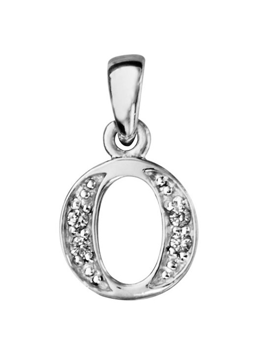 Pendentif initiale Argent et oxydes de zirconium 