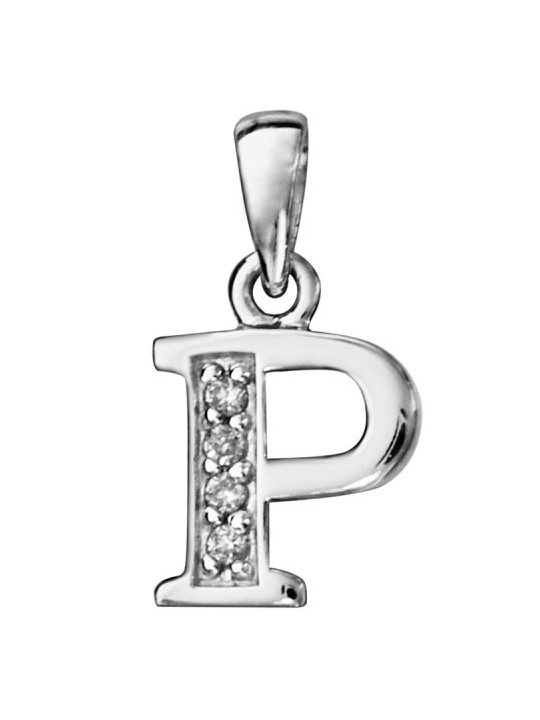 Pendentif initiale Argent et oxydes de zirconium 