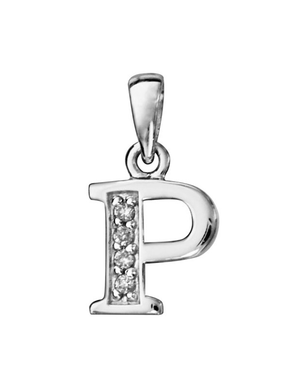 Pendentif initiale Argent et oxydes de zirconium 
