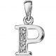 Pendentif initiale Argent et oxydes de zirconium 