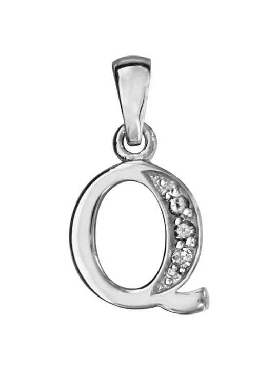 Pendentif initiale Argent et oxydes de zirconium 
