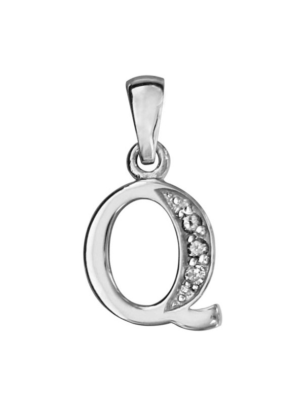 Pendentif initiale Argent et oxydes de zirconium 