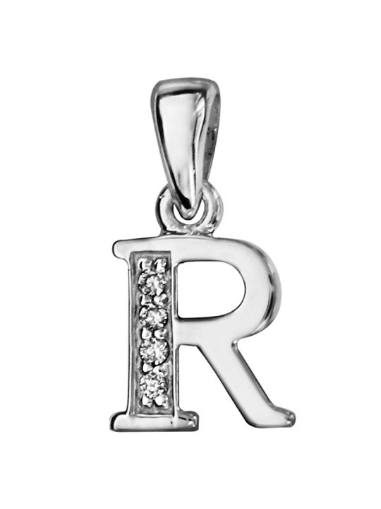 Pendentif initiale Argent et oxydes de zirconium 