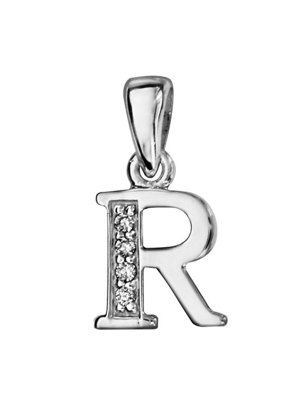 Pendentif initiale Argent et oxydes de zirconium 