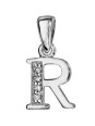 Pendentif initiale Argent et oxydes de zirconium 