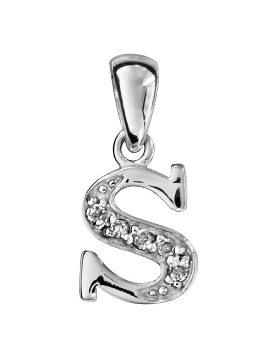 Pendentif initiale Argent et oxydes de zirconium 