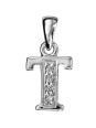 Pendentif initiale Argent et oxydes de zirconium 