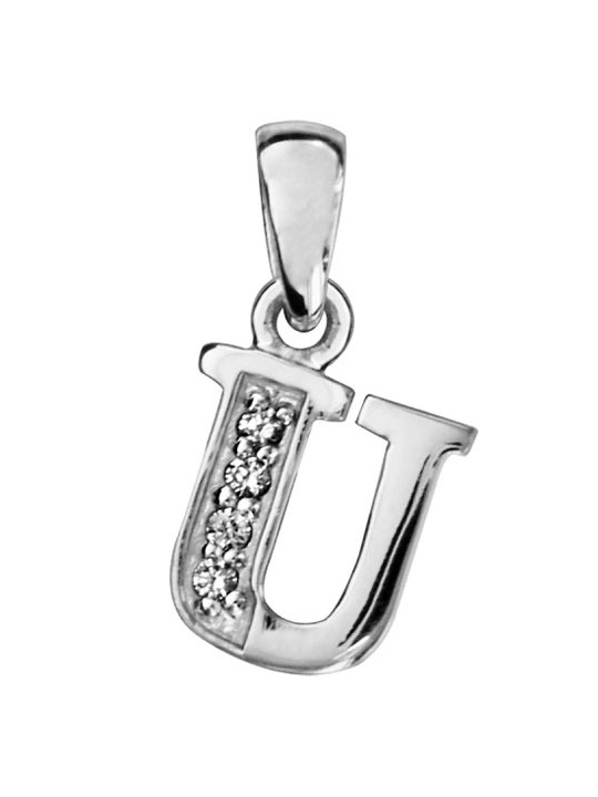 Pendentif initiale Argent et oxydes de zirconium 