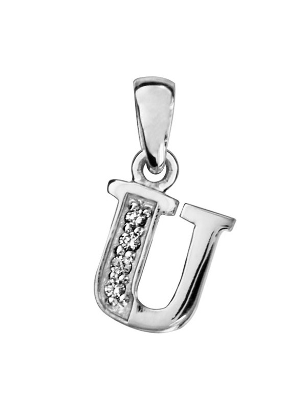 Pendentif initiale Argent et oxydes de zirconium 