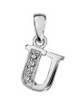 Pendentif initiale Argent et oxydes de zirconium 