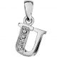 Pendentif initiale Argent et oxydes de zirconium 