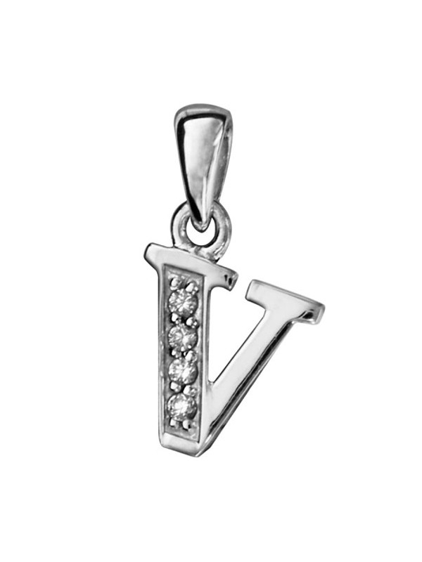 Pendentif initiale Argent et oxydes de zirconium 