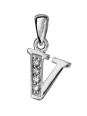 Pendentif initiale Argent et oxydes de zirconium 