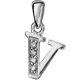 Pendentif initiale Argent et oxydes de zirconium 