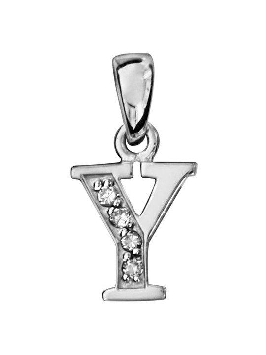 Pendentif initiale Argent et oxydes de zirconium 