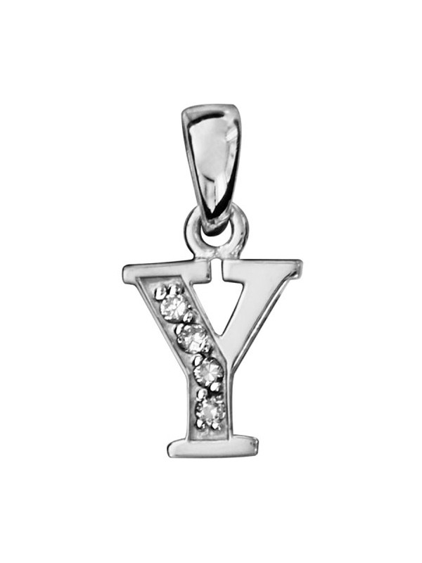 Pendentif initiale Argent et oxydes de zirconium 