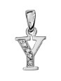 Pendentif initiale Argent et oxydes de zirconium 