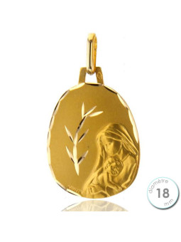 Médaille de baptême Vierge à l'enfant en Or - Augis