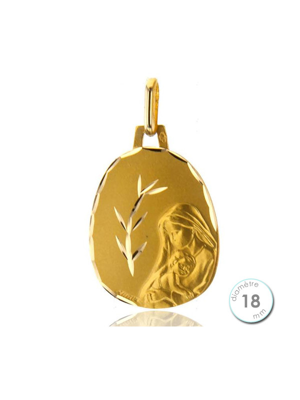 Médaille de baptême Vierge à l'enfant en Or - Augis