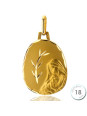Médaille de baptême Vierge à l'enfant en Or - Augis