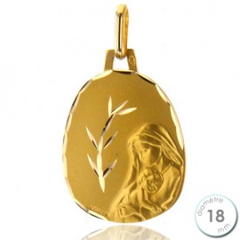 Médaille de baptême Vierge à l'enfant en Or - Augis