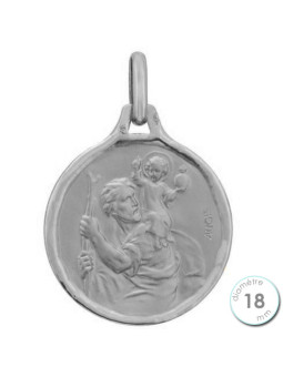 Médaille Saint Christophe en Or blanc - Augis