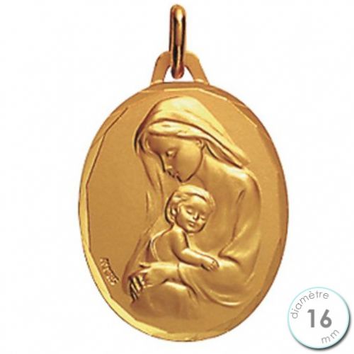 Médaille de baptême Vierge à l'enfant en Or - Augis
