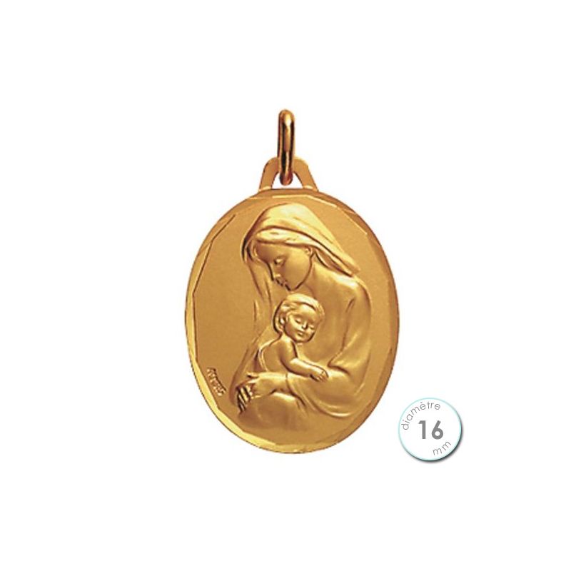 Médaille de baptême Vierge à l'enfant en Or - Augis