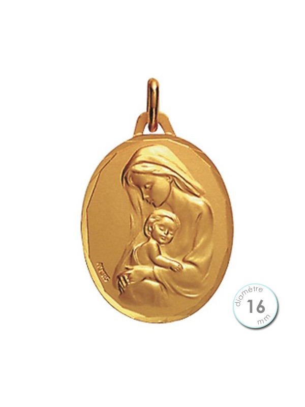 Médaille de baptême Vierge à l'enfant en Or - Augis