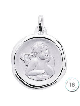 Médaille de baptême Ange en Or blanc