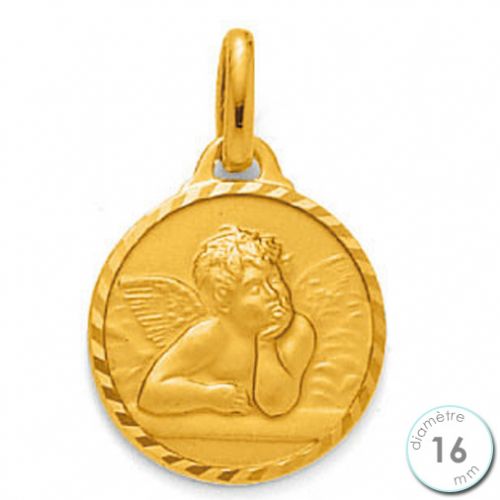 Médaille de baptême Ange en Plaqué Or