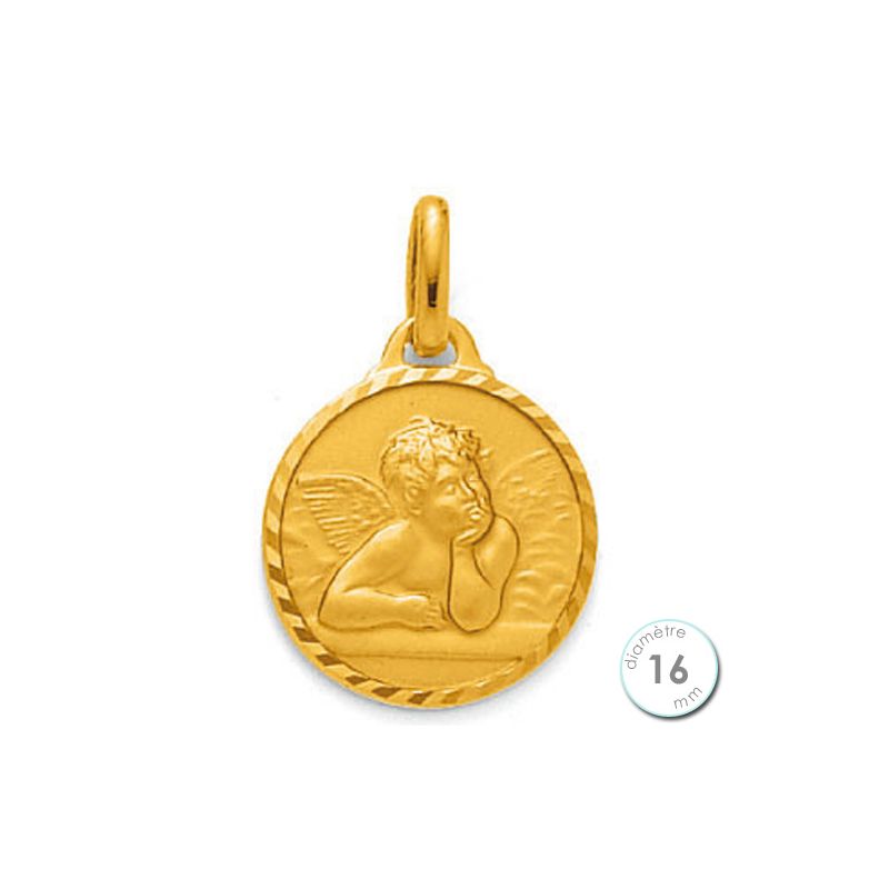 Médaille de baptême Ange en Plaqué Or