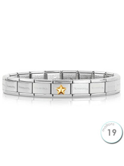 Bracelet Nomination base Acier et étoile bombée Or