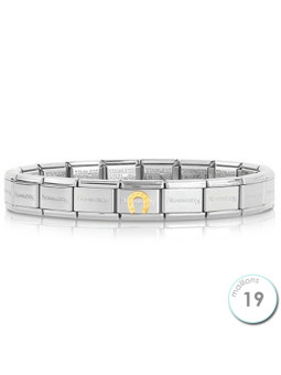 Bracelet Nomination base Acier et fer à cheval Or