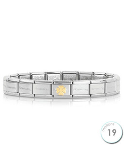 Bracelet Nomination base Acier et trèfle en Or