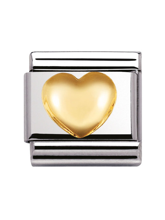 Bracelet Nomination base Acier et coeur bombé Or
