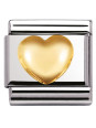 Bracelet Nomination base Acier et coeur bombé Or