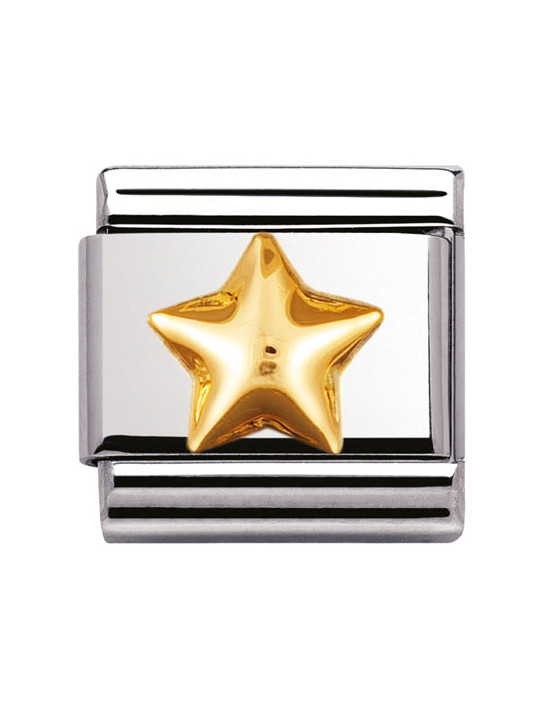 Bracelet Nomination base Acier et étoile bombée Or