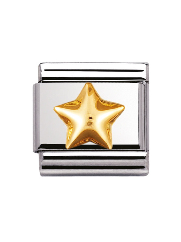 Bracelet Nomination base Acier et étoile bombée Or