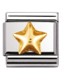Bracelet Nomination base Acier et étoile bombée Or