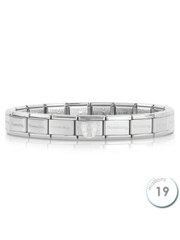 Bracelet Nomination base Acier et fer à cheval blanc Argent