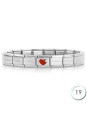 Bracelet Nomination base Acier et coeur rouge Argent