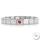 Bracelet Nomination base Acier et coeur rouge Argent