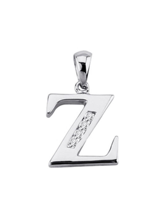 Pendentif initiale Argent et oxydes de zirconium 